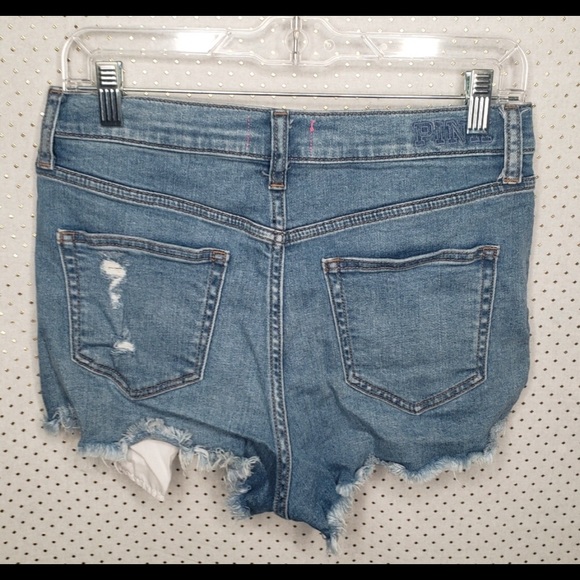 PINK Victoria's Secret Distressed Denim Shorts - Picture 2 of 3